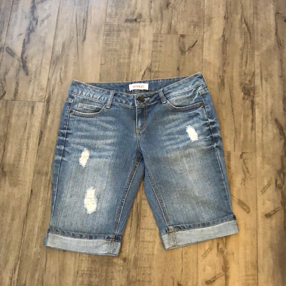 Ripped Bermuda Denim Shorts